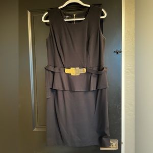 Alfani Peplum Black Dress with Belt - 12